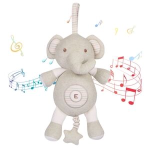 Cottonbee Musical Plush Elephant Toy 100% Organic Cotton